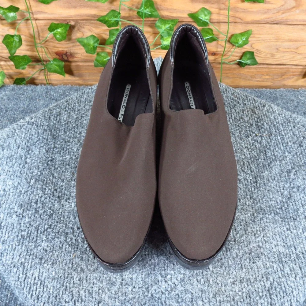 Donald J Pliner RRR Womens Wedge Loafer Size 7.5 Work Dress Brown Croc Leather